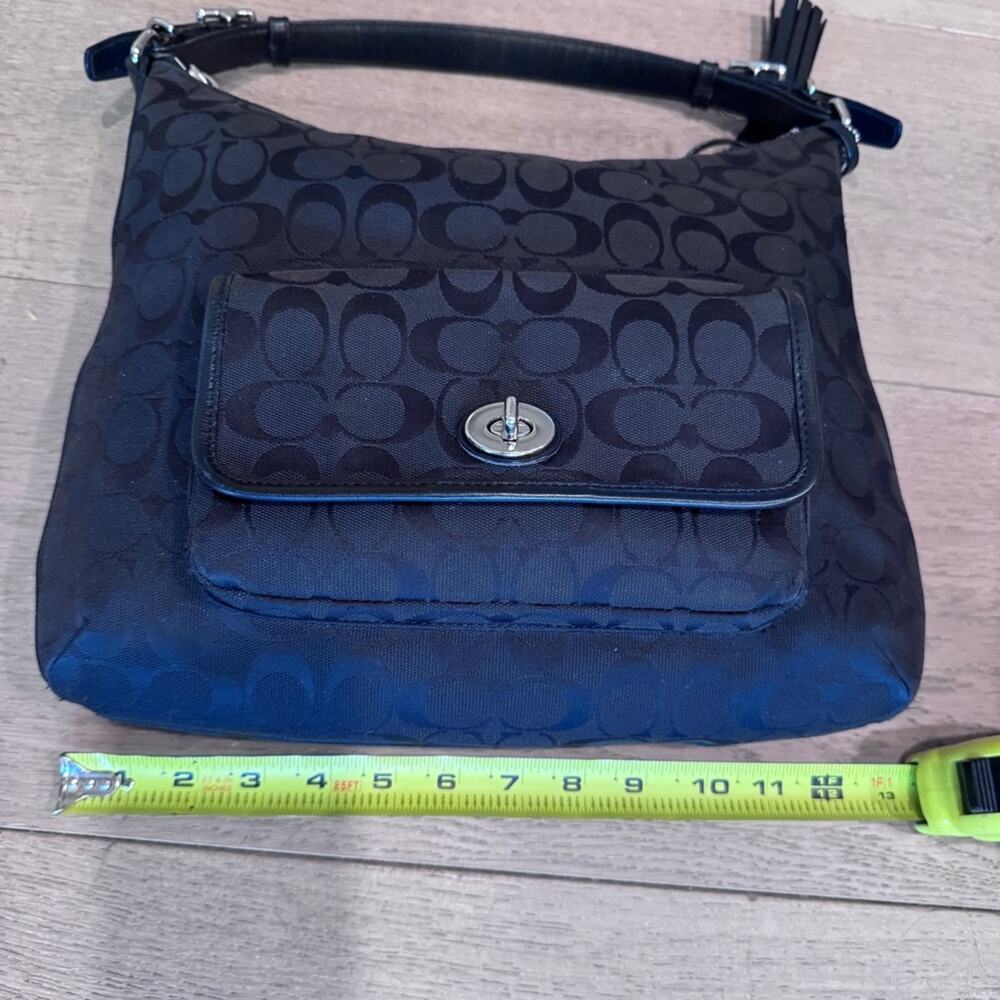 Coach Black on Black Logo Legacy Signature Courtenay Hobo shoulder Bag - Picture 6 of 12